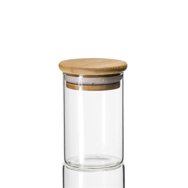 450ml storage jar high borosilicate glass jar with bamboo lid