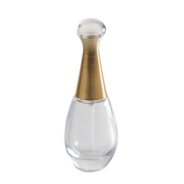 30ml round shape perfume glass bottle with pump and lid