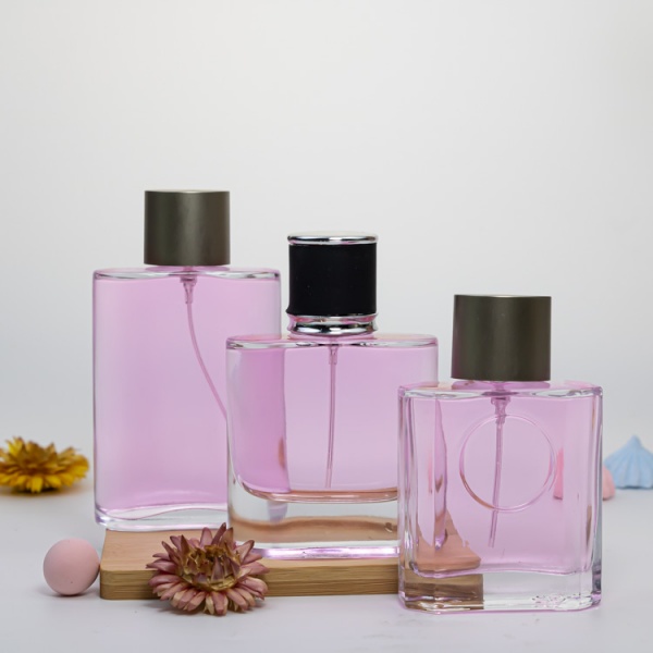 25ml 50ml 80ml Empty perfume glass bottle flat square shape JSHP057