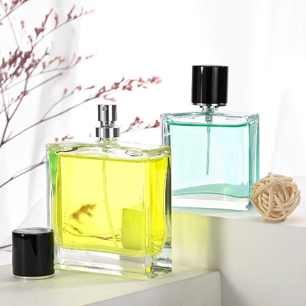 30ml 50ml 100ml flat square shape empty perfume glass bottles with pump JSHP2101 JSHP044 JSHP4915