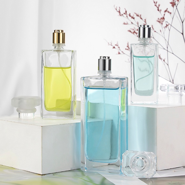 30ml 50ml 90ml flat square shape empty perfume glass bottles with pump JSHP8340 JSHP260 JSHP347
