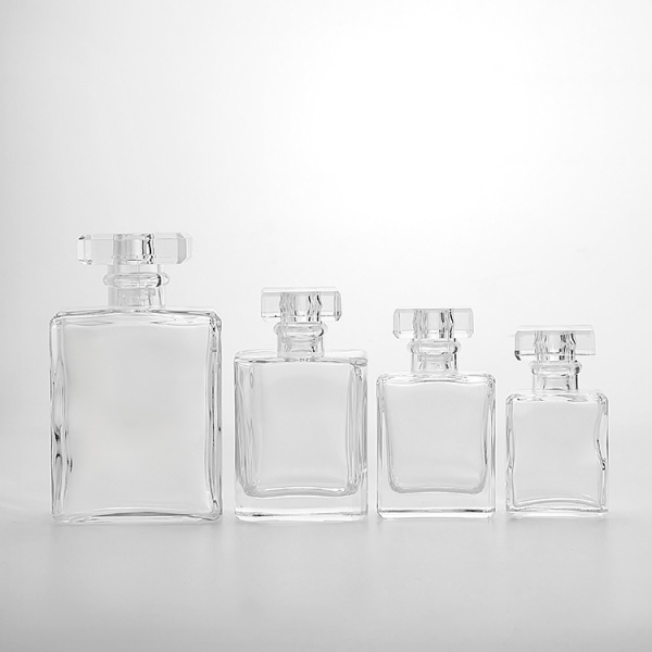20ml 30ml 50ml 100ml flat square shape empty perfume glass bottles with pump