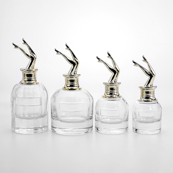 30ml 50ml 80ml 90ml round shape empty perfume glass bottles with pump