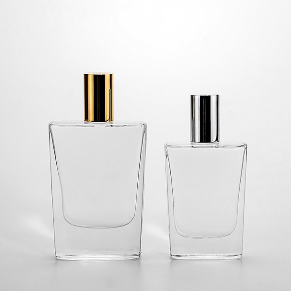 30ml 50ml flat square shape empty perfume glass bottles with pump