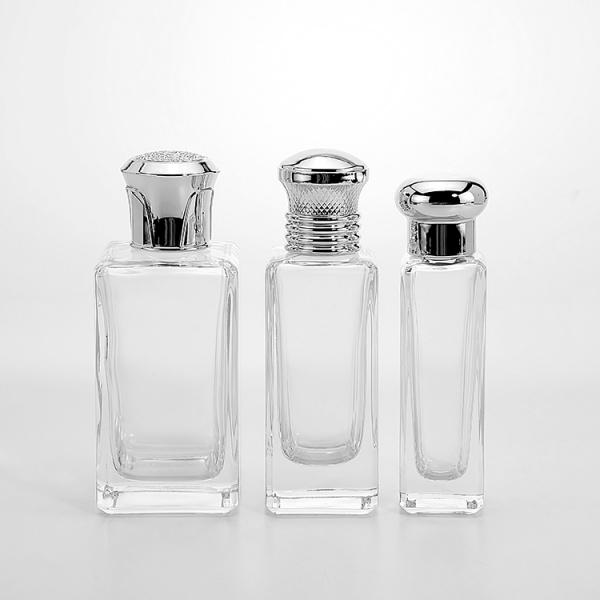 30ml 50ml 100ml square shape empty perfume glass bottles with pump
