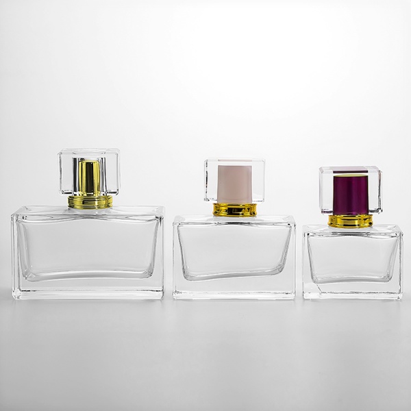 30ml 50ml 100ml flat square shape empty perfume glass bottles with pump