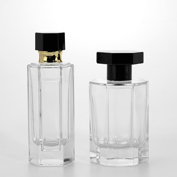 50ml 100ml square shape empty perfume glass bottles with pump