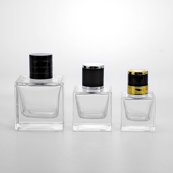 15ml 30ml 50ml 100ml square shape empty perfume glass bottles with pump