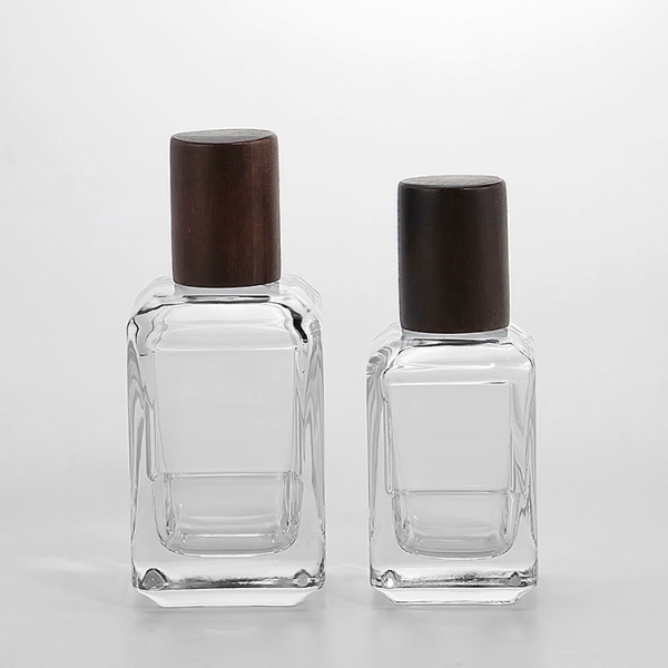 30ml 50ml 100ml square shape empty perfume glass bottles with pump