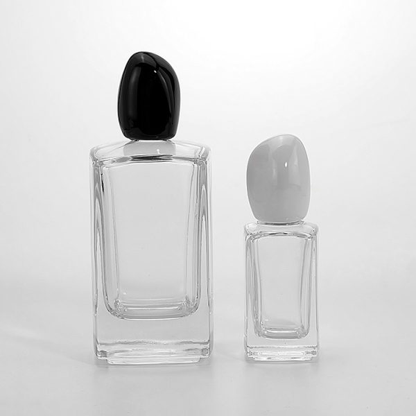 25ml 30ml 50ml 100ml square shape empty perfume glass bottles with pump