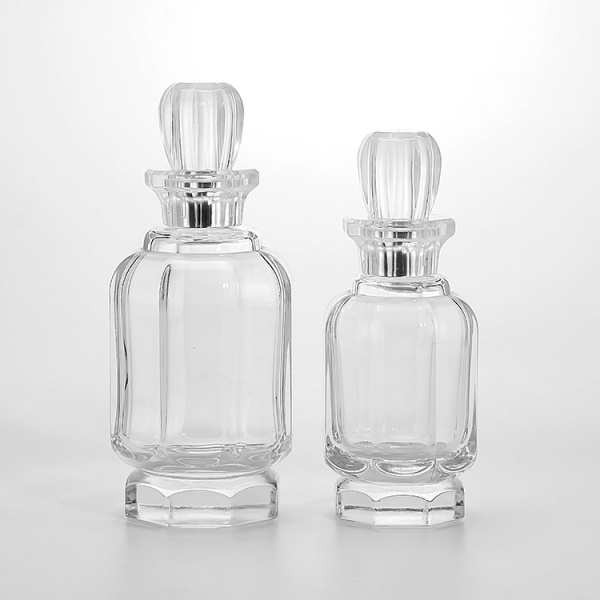 50ml 100ml flat square shape empty perfume glass bottles with pump