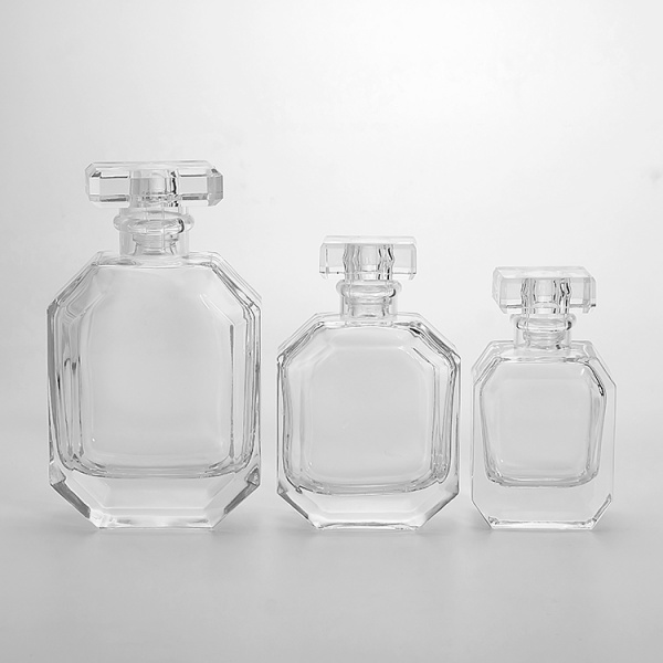 30ml 50ml 100ml flat square shape empty perfume glass bottles with pump