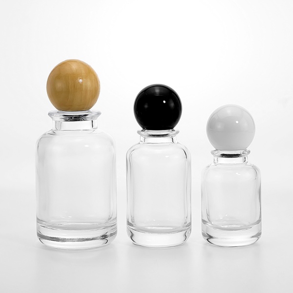 30ml 50ml 100ml round shape empty perfume glass bottles with pump
