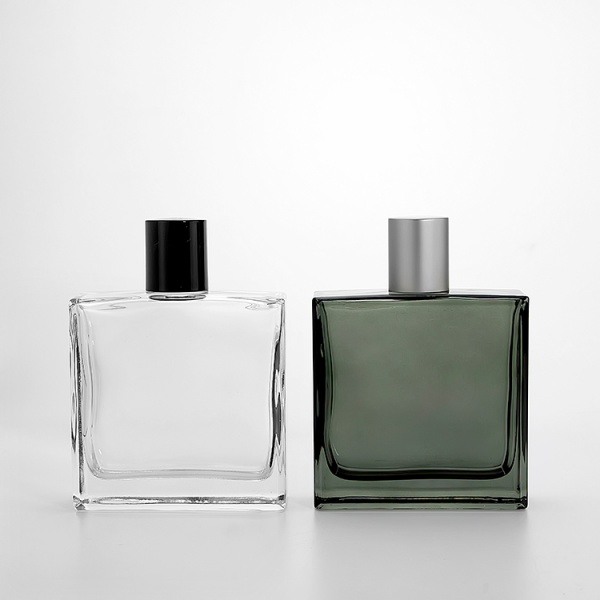 30ml 50ml 100ml flat square shape empty perfume glass bottles with pump