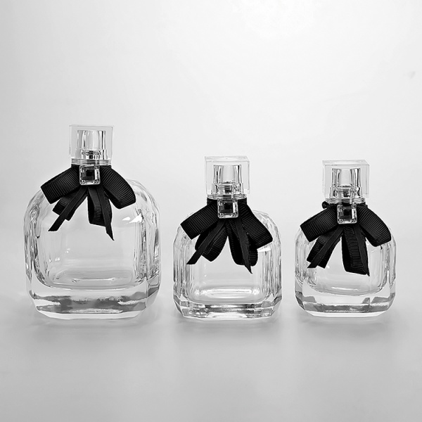 30ml 50ml 100ml square shape empty perfume glass bottles with pump
